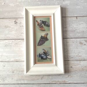 Home Decor Vintage Shoes Heels Art Print in White Frame Wall Art 8x13.5in